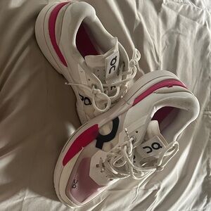 On Cloudnova Women's Athletic Shoes in White & Pink